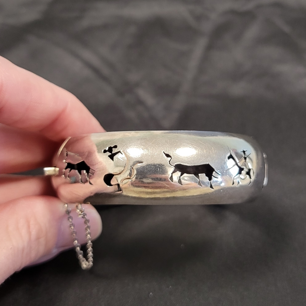 Vintage Mexican sterling silver Picasso bullfight storytelling bracelet EUC! - Picture 2 of 13